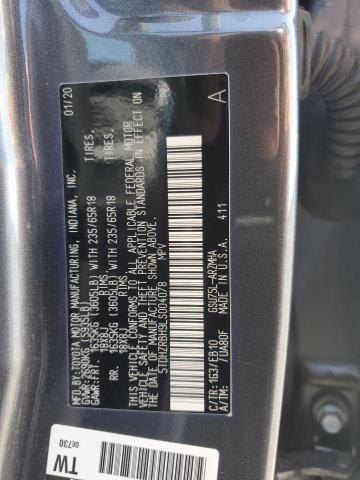 5TDHZRBH9LS004078 - 2020 TOYOTA HIGHLANDER XLE 石墨色 照片 13