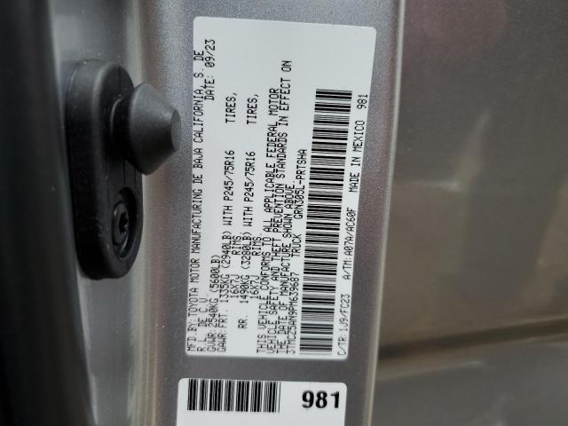 3TMCZ5AN9PM639687 - 2023 TOYOTA TACOMA DOUBLE CAB SILVER photo 13