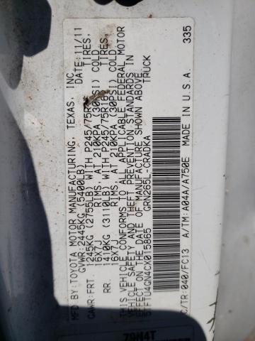 5TFTU4GN4CX015865 - 2012 TOYOTA TACOMA PRERUNNER ACCESS CAB WHITE photo 12