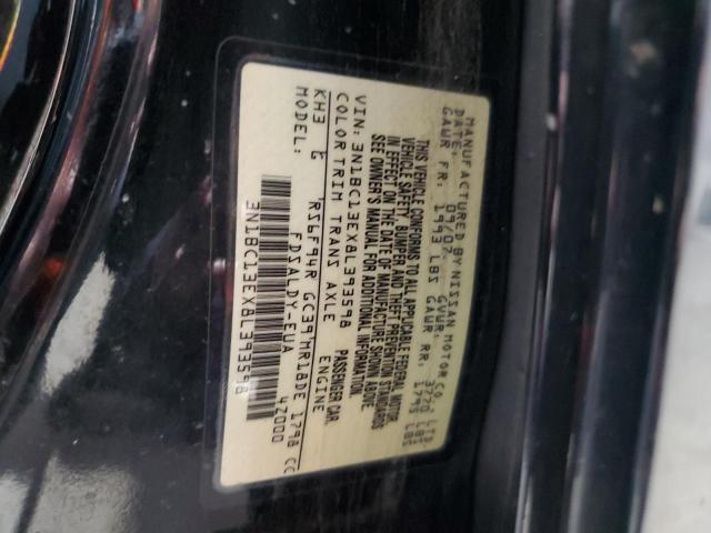 3N1BC13EX8L393598 - 2008 NISSAN VERSA S BLACK photo 12