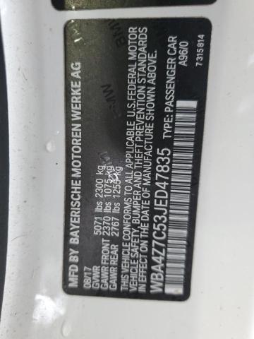 WBA4Z7C53JED47835 - 2018 BMW 440XI WHITE photo 12