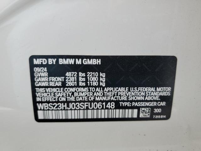 WBS23HJ03SFU06148 - 2025 BMW M3 COMPETITION WHITE photo 13