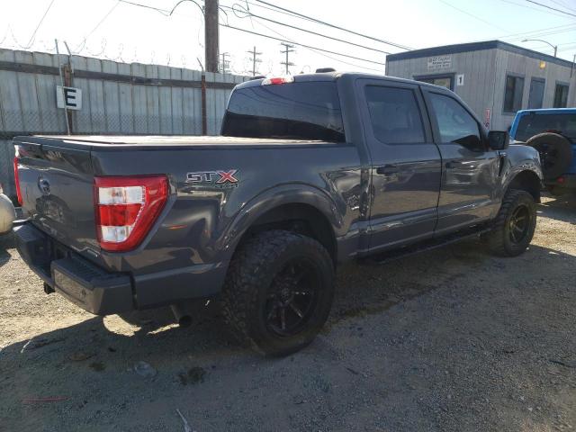 1FTEW1EP0MFA27766 - 2021 FORD F150 SUPERCREW GRAY photo 3