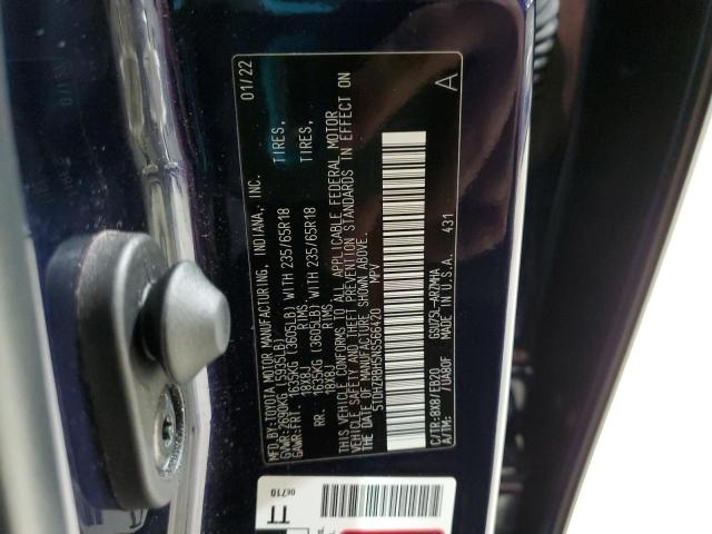 5TDHZRBH5NS566420 - 2022 TOYOTA HIGHLANDER XLE 蓝色 照片 13