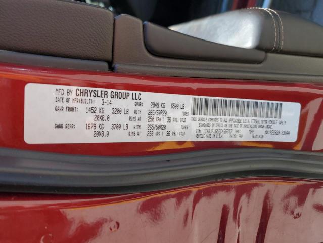 1C4RJFJG5EC436707 - 2014 JEEP GRAND CHER SUMMIT წითელი ფოტო 13