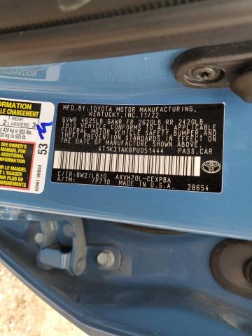 4T1K31AK8PU051444 - 2023 TOYOTA CAMRY XSE BLUE photo 12