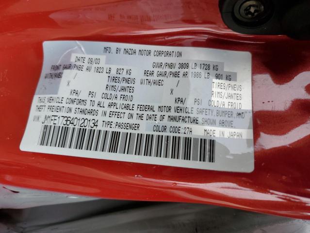 JM1FE173640120134 - 2004 MAZDA RX8 RED photo 13