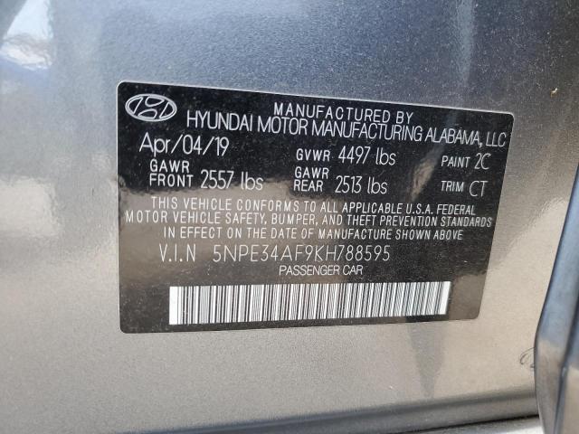 5NPE34AF9KH788595 - 2019 HYUNDAI SONATA LIMITED GRAY photo 13