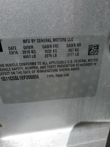 1G11C5SL1EF266656 - 2014 CHEVROLET MALIBU 1LT SILVER photo 12