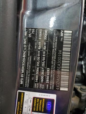 4JGDA5HB5EA300194 - 2014 MERCEDES-BENZ ML 350 4MATIC CHARCOAL photo 14