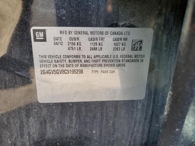 2G4GV5GV8C9195298 - 2012 BUICK REGAL GS Қара фото 13