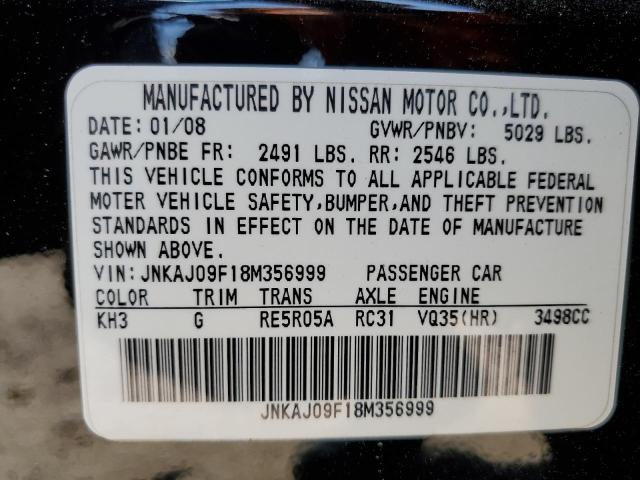 JNKAJ09F18M356999 - 2008 INFINITI EX35 BASE Սև լուսանկար 14