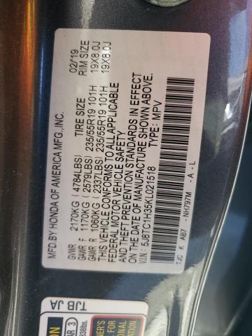 5J8TC1H35KL021518 - 2019 ACURA RDX Գրաֆիտ լուսանկար 13