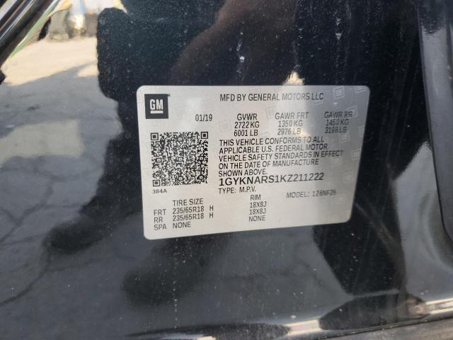 1GYKNARS1KZ211222 - 2019 CADILLAC XT5 შავი ფოტო 13