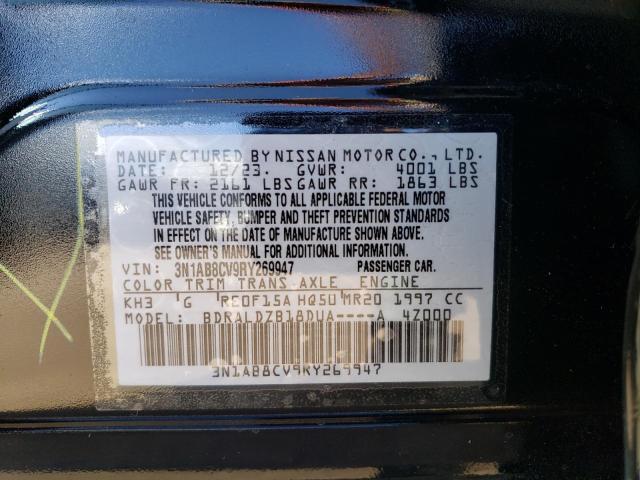 3N1AB8CV9RY269947 - 2024 NISSAN SENTRA SV BLACK photo 12