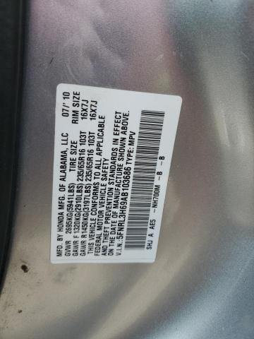 5FNRL3H69AB103686 - 2010 HONDA ODYSSEY EXL Argent photo 13