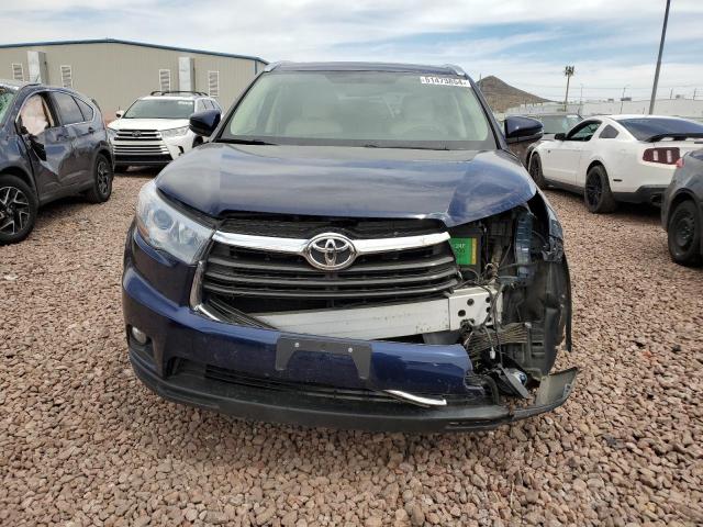 5TDKKRFH4FS054024 - 2015 TOYOTA HIGHLANDER XLE BLUE photo 5