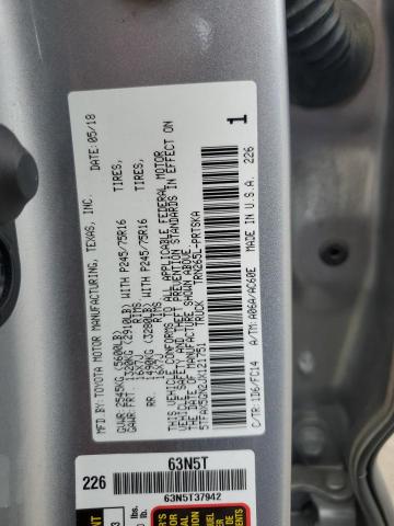 5TFAX5GN2JX121751 - 2018 TOYOTA TACOMA DOUBLE CAB SILVER photo 12