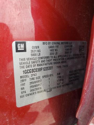 1GCGSCE38F1225301 - 2015 CHEVROLET COLORADO Z71 RED photo 12