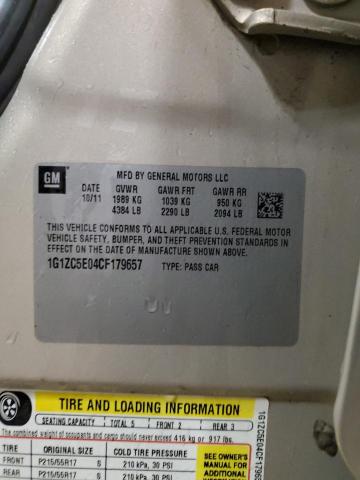 1G1ZC5E04CF179657 - 2012 CHEVROLET MALIBU 1LT BEIGE photo 12