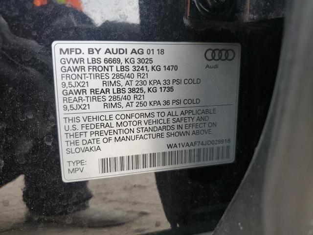 WA1VAAF74JD028918 - 2018 AUDI Q7 PRESTIGE 黑色 照片 13