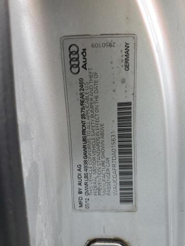 WAUCGAFR7DA015631 - 2013 AUDI S5 PREMIUM PLUS ვერცხლისფერი ფოტო 12