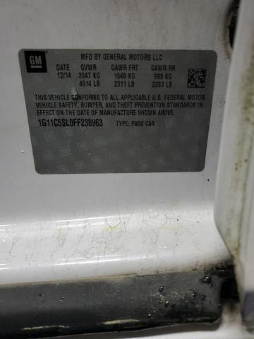 1G11C5SL0FF238963 - 2015 CHEVROLET MALIBU 1LT WHITE photo 12