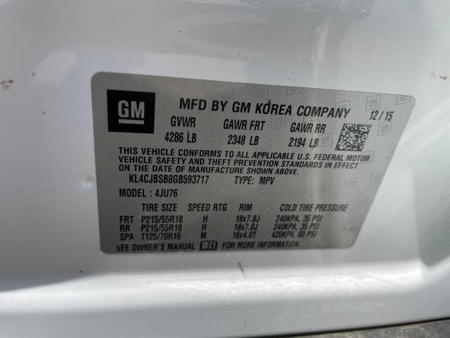 KL4CJBSB8GB593717 - 2016 BUICK ENCORE CONVENIENCE 白色 照片 10