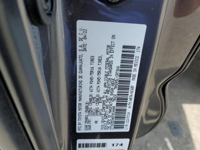 3TYSX5EN4NT014448 - 2022 TOYOTA TACOMA ACCESS CAB ნაცრისფერი ფოტო 12