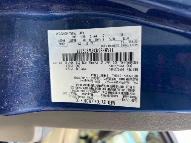 1FAHP35NX8W252647 - 2008 FORD FOCUS SE BLUE photo 10