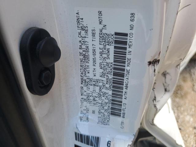 3TMJU4GN7EM169213 - 2014 TOYOTA TACOMA DOUBLE CAB PRERUNNER WHITE photo 12