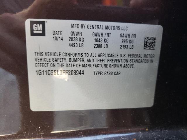 1G11C5SL0FF208944 - 2015 CHEVROLET MALIBU 1LT 棕色 照片 12