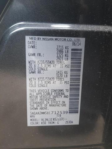 5N1AR2MM5EC712539 - 2014 NISSAN PATHFINDER S CHARCOAL photo 12