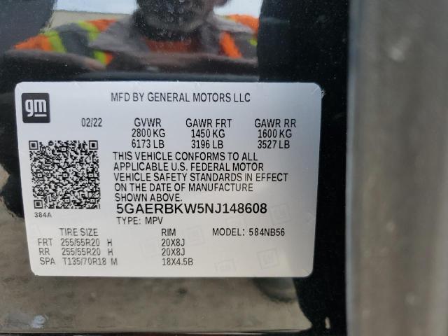 5GAERBKW5NJ148608 - 2022 BUICK ENCLAVE ESSENCE 黑色 照片 13