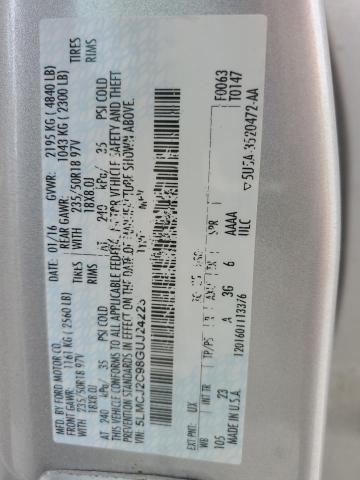 5LMCJ2C98GUJ24223 - 2016 LINCOLN MKC SELECT فضي صورة 13