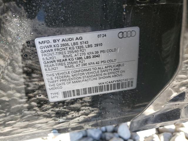 WA1C4AFY5R2140190 - 2024 AUDI SQ5 PRESTIGE BLACK photo 14