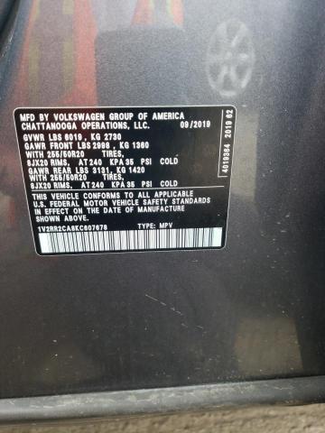 1V2RR2CA8KC607678 - 2019 VOLKSWAGEN ATLAS SEL GRAY photo 13