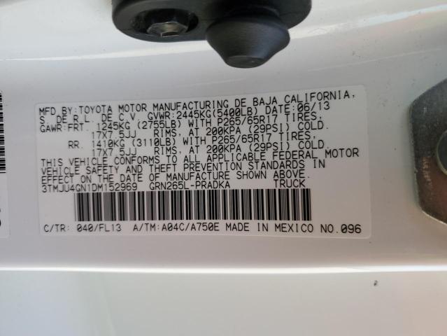 3TMJU4GN1DM152969 - 2013 TOYOTA TACOMA DOUBLE CAB PRERUNNER WHITE photo 12