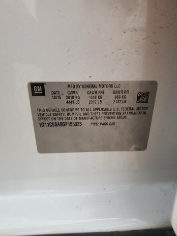 1G11C5SA8GF153935 - 2016 CHEVROLET MALIBU LIM LT 白色 照片 12