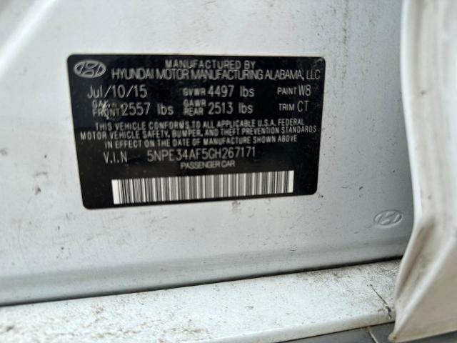 5NPE34AF5GH267171 - 2016 HYUNDAI SONATA SPORT WHITE photo 10