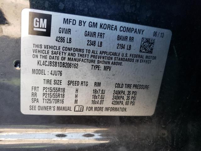 KL4CJBSB1DB206162 - 2013 BUICK ENCORE CONVENIENCE 黑色 照片 13