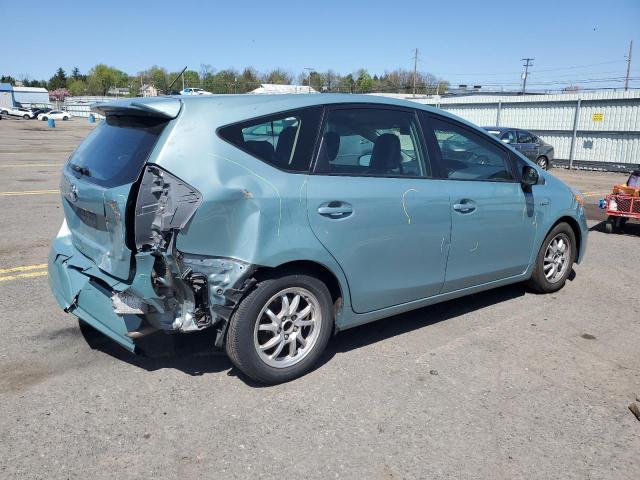 JTDZN3EU1EJ014884 - 2014 TOYOTA PRIUS V TURQUOISE photo 3