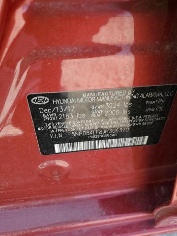 5NPD84LF8JH306370 - 2018 HYUNDAI ELANTRA SEL RED photo 12