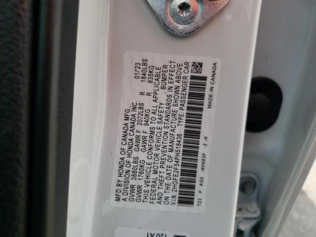 2HGFE2F54PH518436 - 2023 HONDA CIVIC SPORT 白色 照片 12