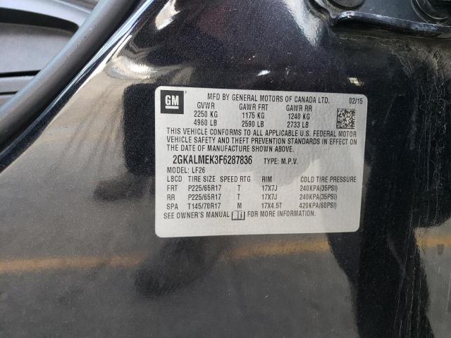 2GKALMEK3F6287836 - 2015 GMC TERRAIN SLE BLACK photo 12