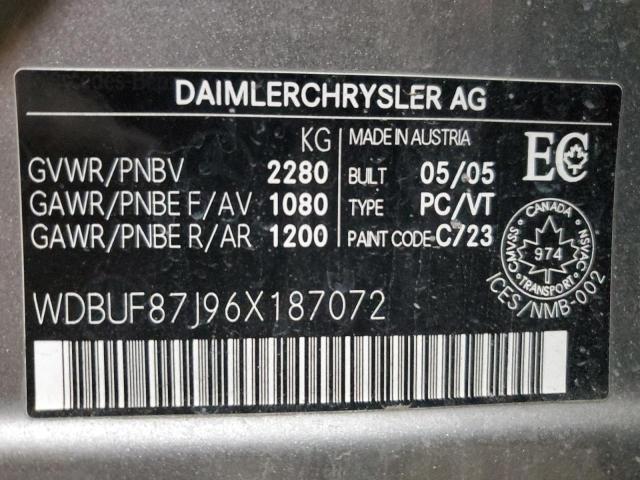 WDBUF87J96X187072 - 2006 MERCEDES-BENZ E 350 4MATIC GRAY photo 12