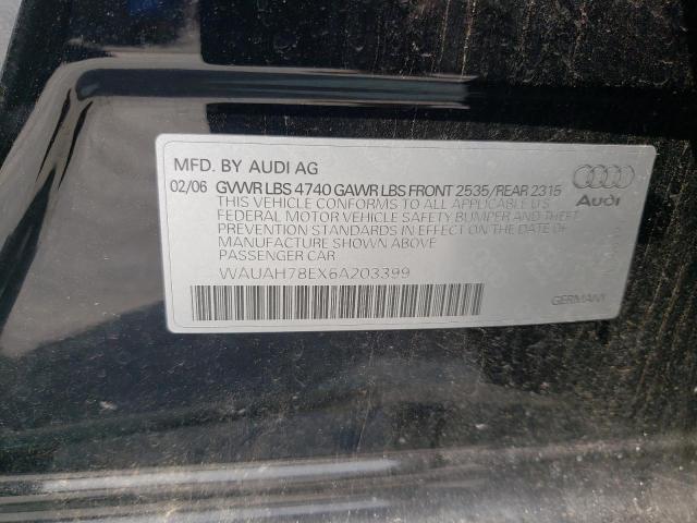 WAUAH78EX6A203399 - 2006 AUDI A4 3.2 BLACK photo 13