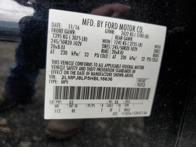 2LMPJ8LP5HBL16636 - 2017 LINCOLN MKX RESERVE Schwarz Foto 13