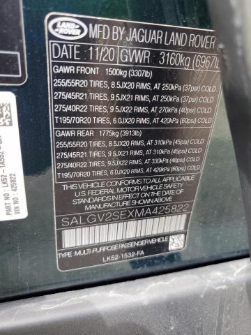 SALGV2SEXMA425822 - 2021 LAND ROVER RANGE ROVE AUTOBIOGRAPHY GREEN photo 13