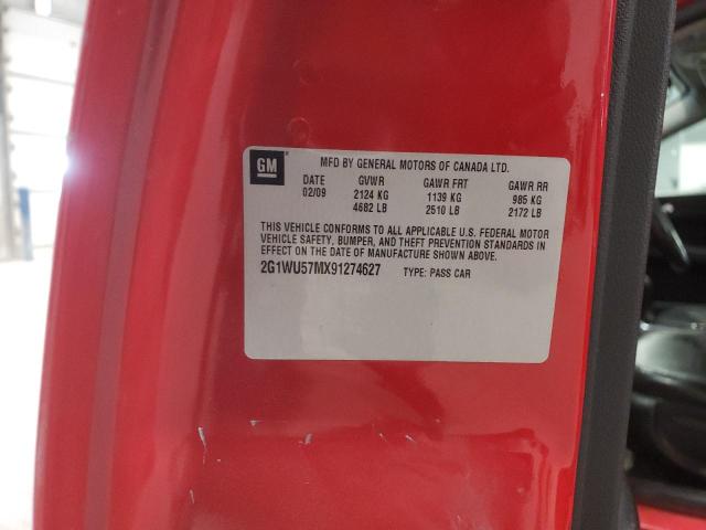 2G1WU57MX91274627 - 2009 CHEVROLET IMPALA LTZ 红色 照片 12